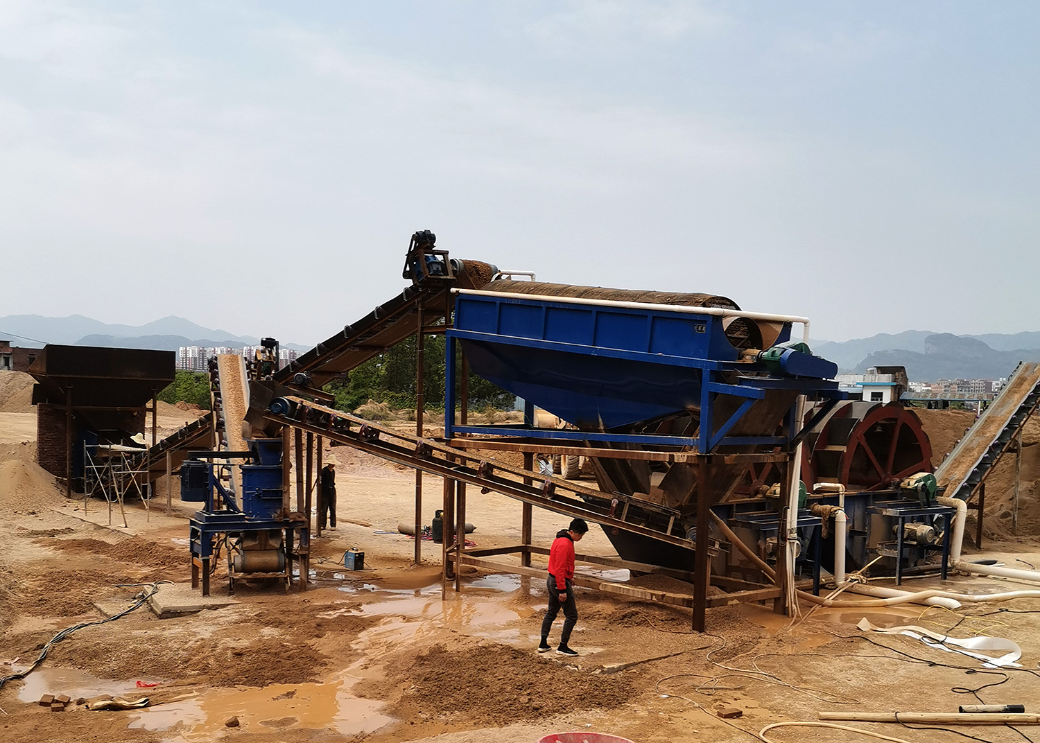 广西时产80-100吨的山砂生产线